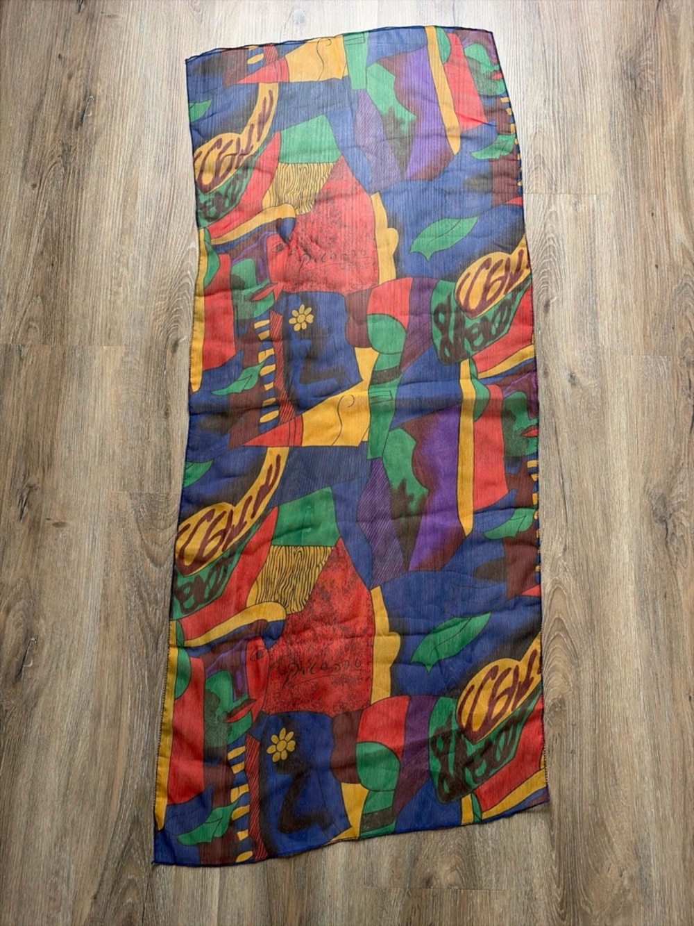 Picasso multicolor rectangle scarf